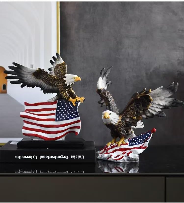 Rekeell American Eagle and Flag Decorative Statue