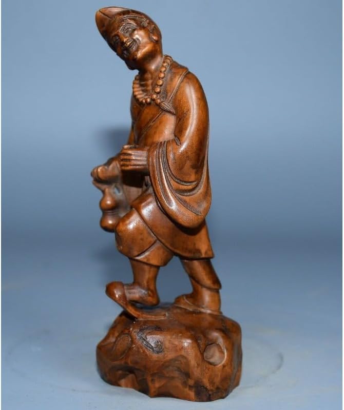 LimpaC Collection Mini Boxwood Jigong Arhat Subdues Dragon Statue 1