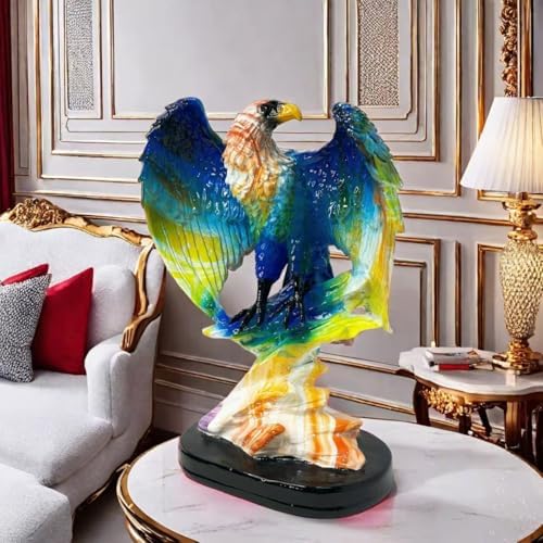 Rekeell Decorative Resin Eagle Statue Purple Blue 1