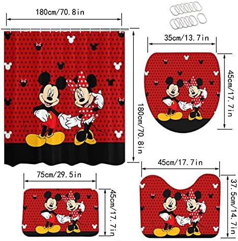 PLMZUOK 4Pcs Bathroom Accessory Set with Non-Slip Rugs and Mat