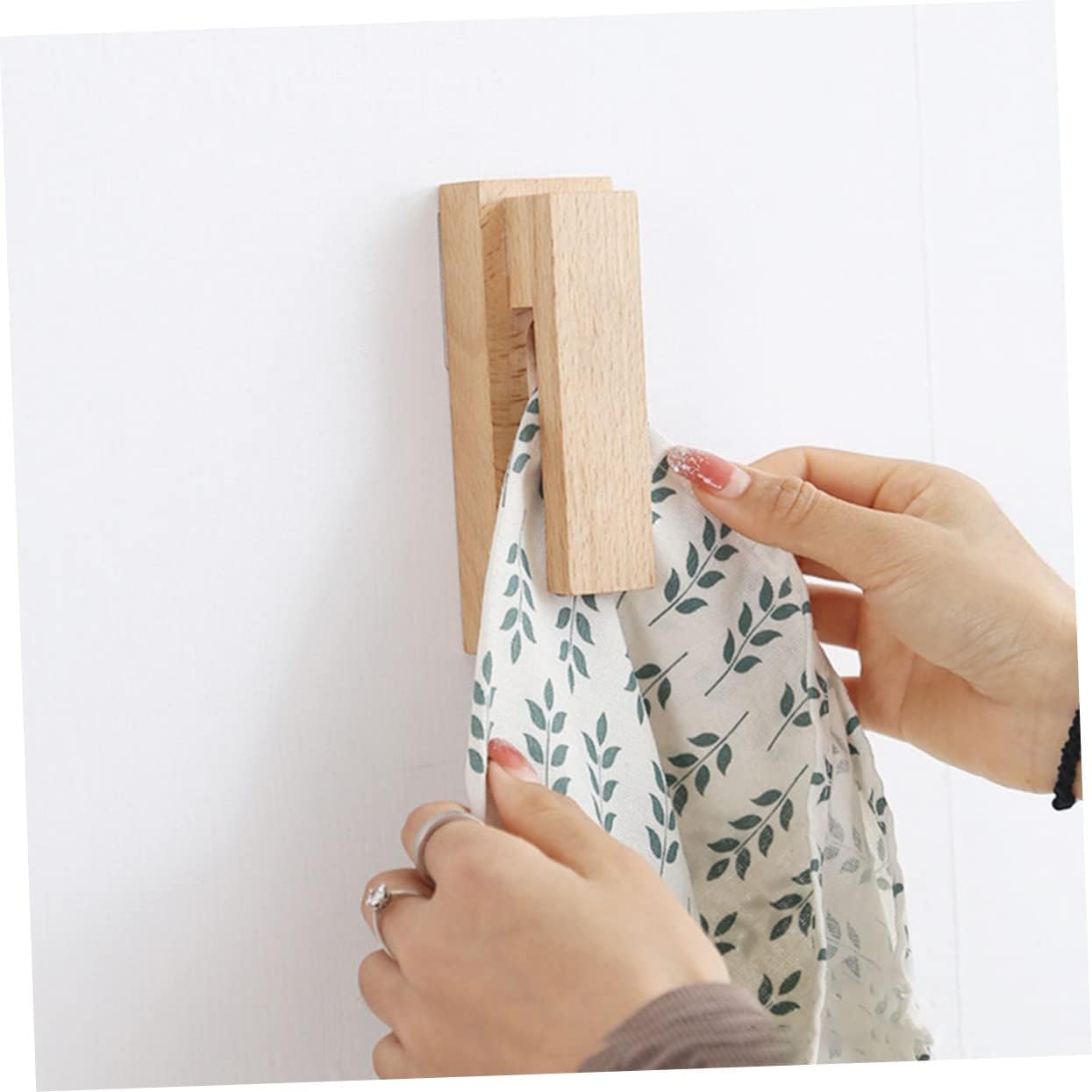 Unomor Rustic Wood Towel Hook for Bathroom and Kitchen