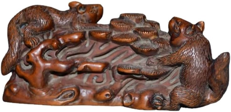 LimpaC Mini Boxwood Squirrel Pine Tree Figurine