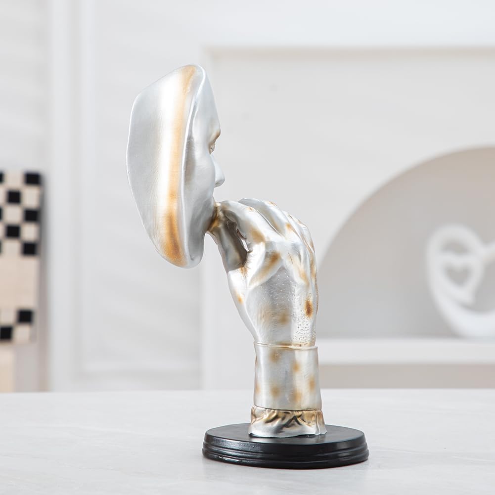 Anding Abstract Art Sculpture Silver Thinker Statue