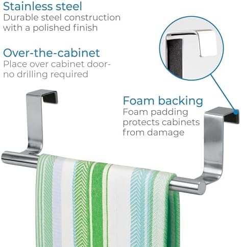 InterDesign iDesign Forma Metal Towel Rack for Kitchen and Bathroom
