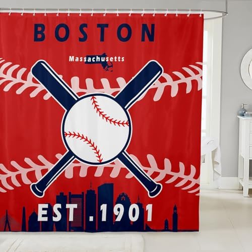 Erosebridal Baseball Shower Curtain 72x72 inch