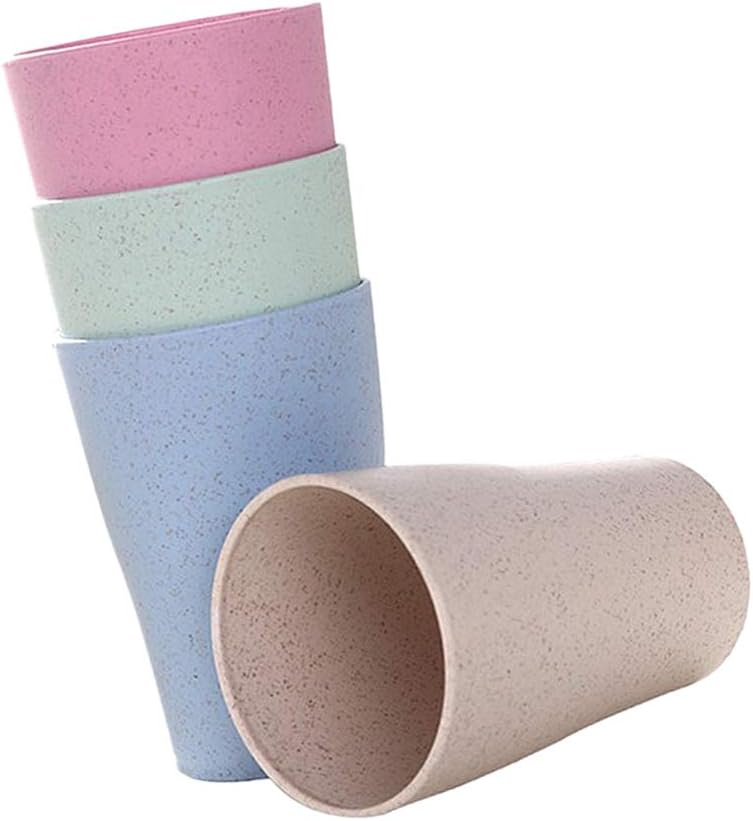 Xiaojikuaipao Wheat Straw Cups 4Pcs Reusable Tumblers