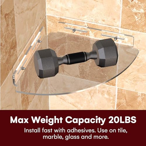 Vdomus Set of 2 Shower Caddies - No-Drill Floating Adhesive Storage
