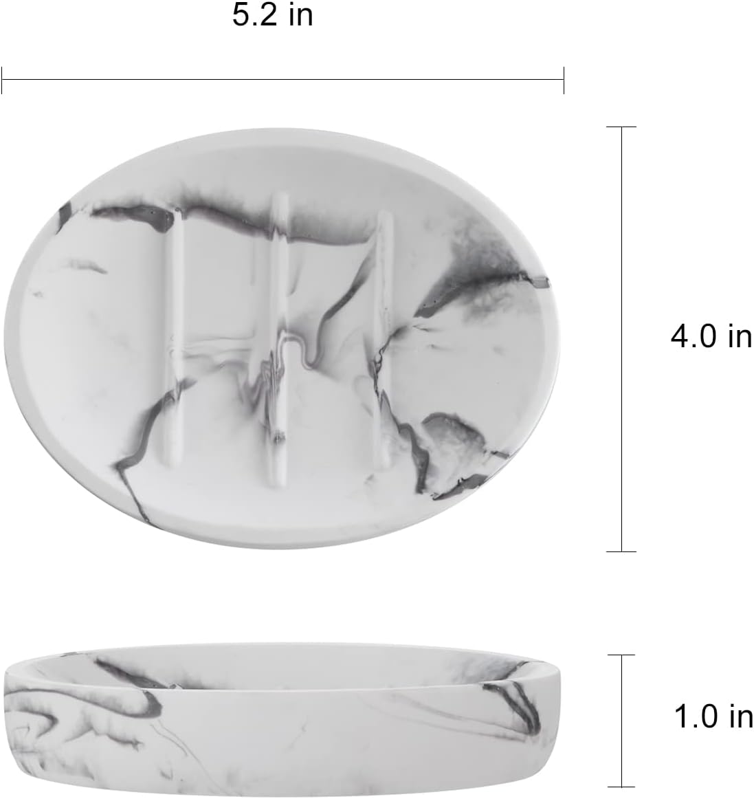INIUNIK Marble Look Soap Dish - Bar Soap Holder for Shower Kitchen Sink