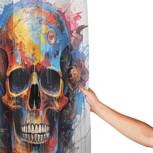 Mysterious Skull Art Shower Curtain Set with 12 Hooks