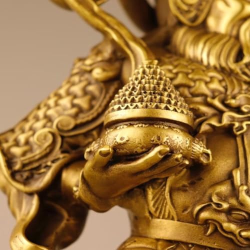 Julrybox God of Wealth Brass Statue Decor