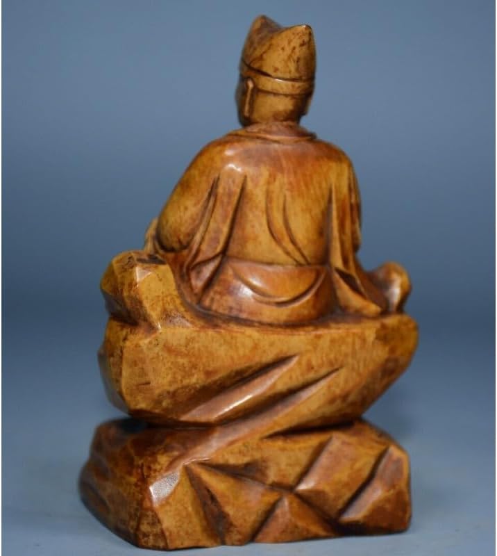 Handcrafted Boxwood Jigong Arhat Statue for Home Decor