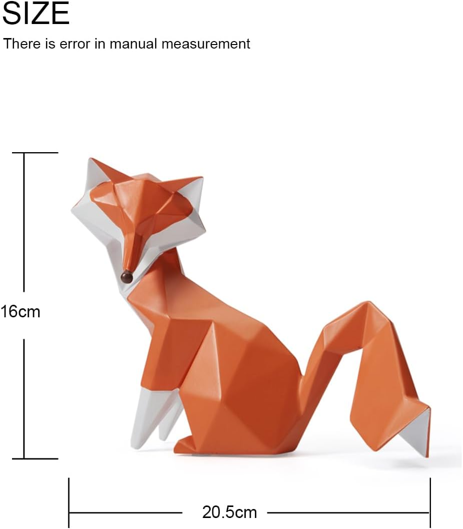 HAUCOZE Geometric Fox Figurine 80 Inch Decor Statue