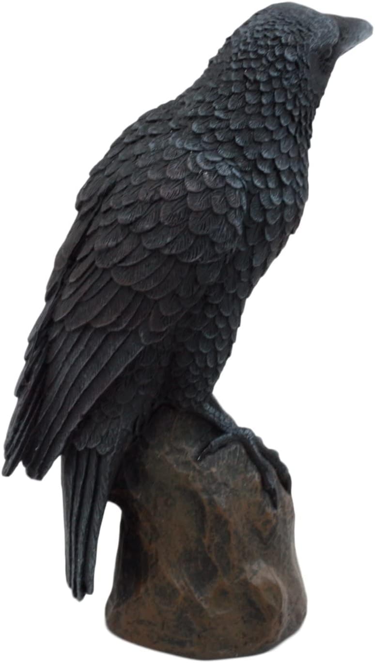 Ebros Gift 6 Inch Gothic Raven Figurine Sculpture