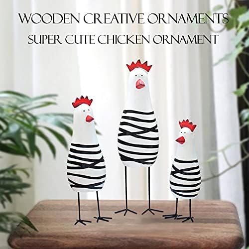 Notakia Wooden Rooster Home Decor Set of 3