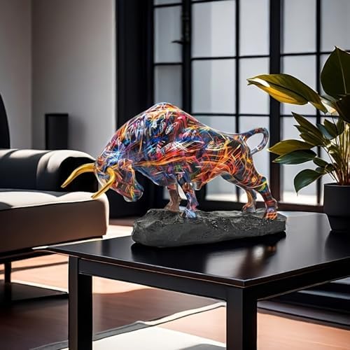 Yema Classic Abstract Resin Bull Sculpture - 138 x 866