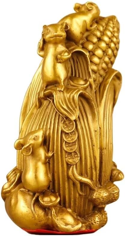 Chinese Brass Corn Feng Shui Decor Statue