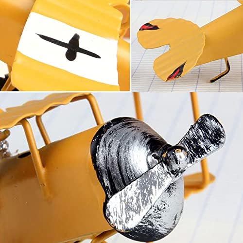 Nudsfuii Metal Mini Retro Biplane Statue