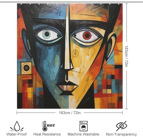 DAOWANGZUO Boy Face Shower Curtain Set 1