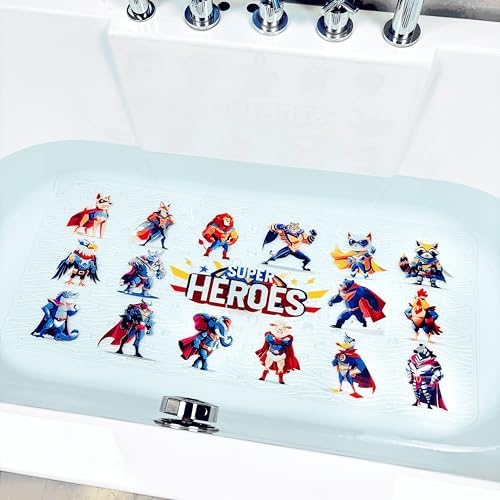 AZONEIN Non-Slip Bath Mat for Toddlers with Cartoon Design
