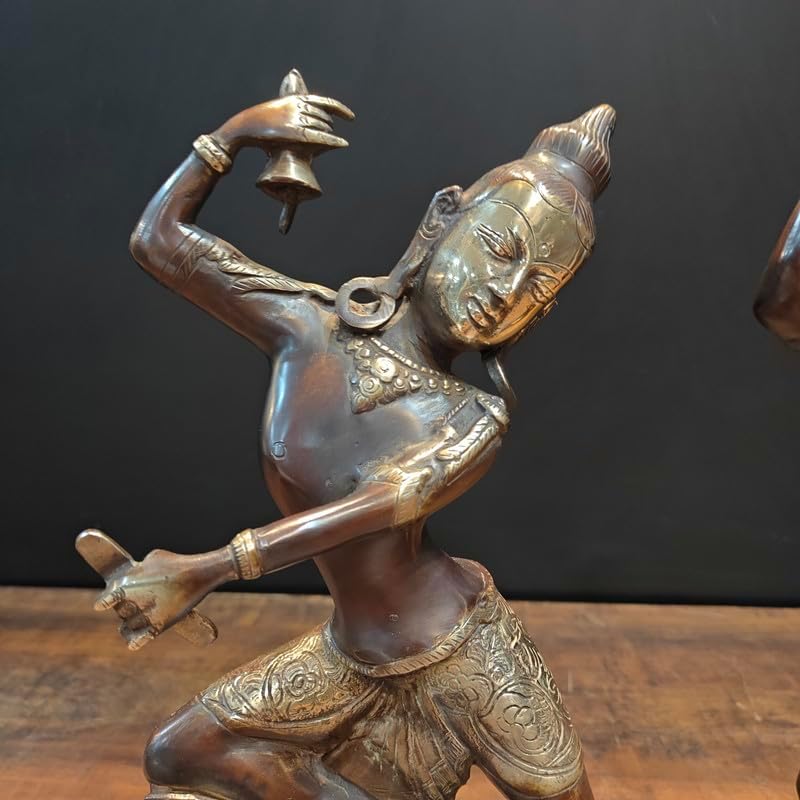 Statuestudio Brass Dancing Shiva Parvati 15 Inch