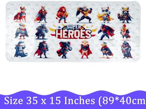 AZONEIN Non-Slip Bath Mat for Toddlers with Cartoon Design