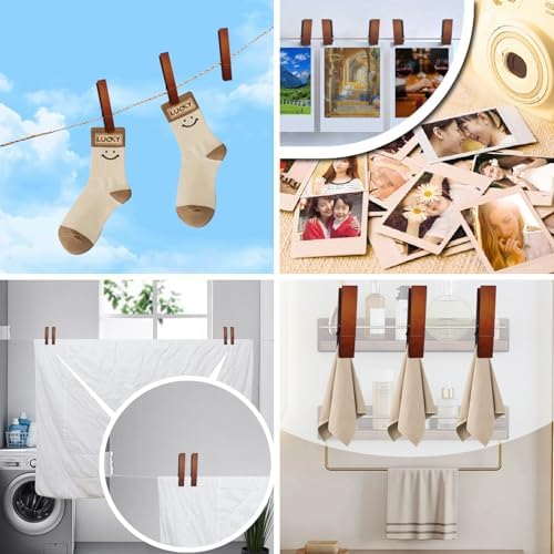 Wood Towel Hooks for Bathroom Dark Brown L Size