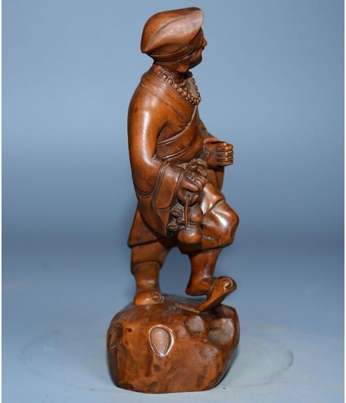 LimpaC Collection Mini Boxwood Jigong Arhat Subdues Dragon Statue 1