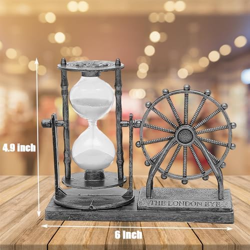 IUXROBU Ferris Wheel Hourglass Statue 6 Inch Silver