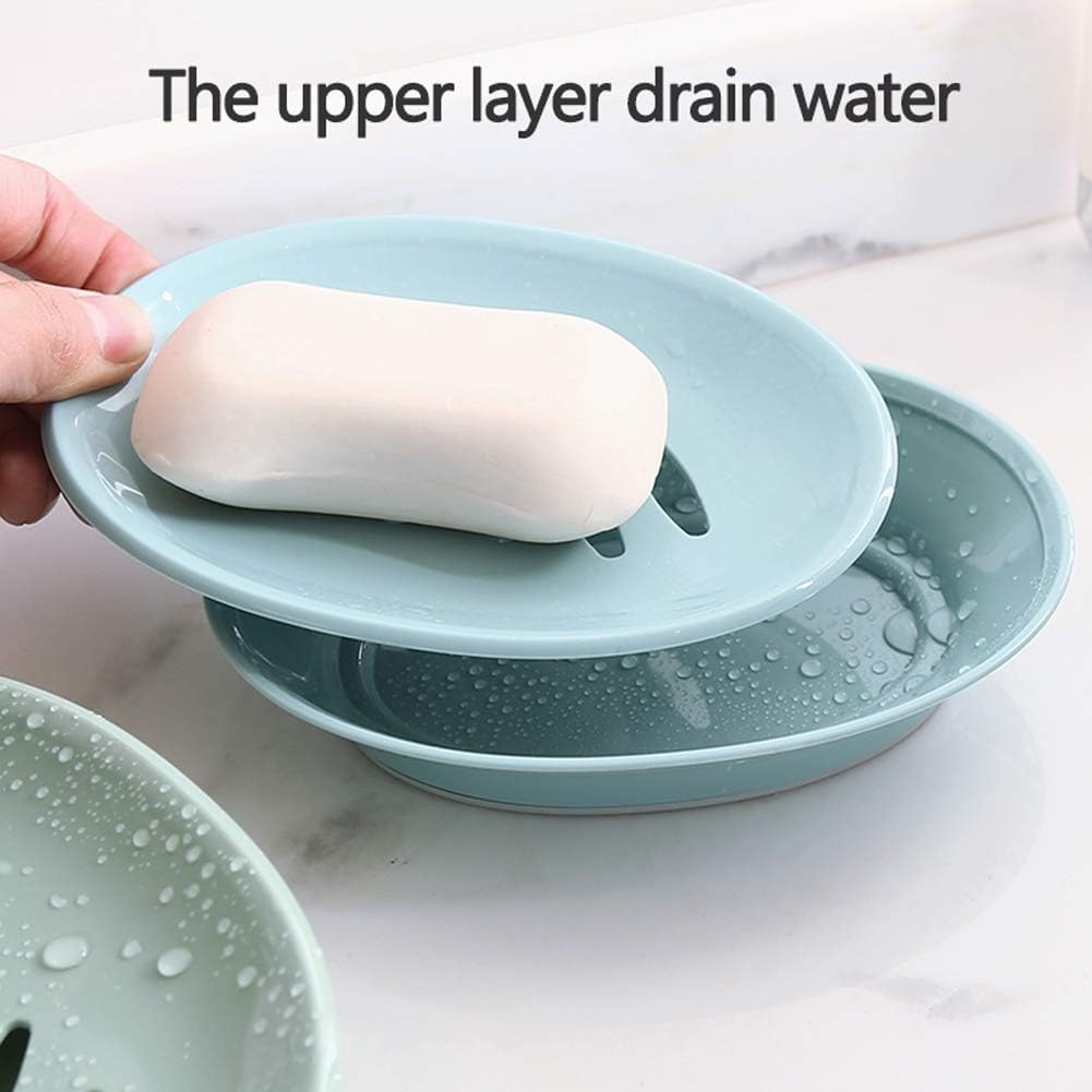 WYOK 2-Pack Soap Dish with Drain Blue