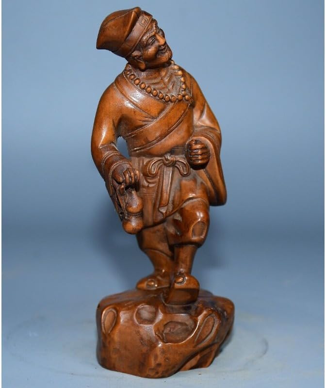LimpaC Collection Mini Boxwood Jigong Arhat Subdues Dragon Statue 1