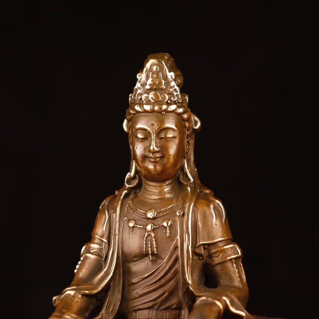 Chinese Brass Buddha Statue for Home Office Decor