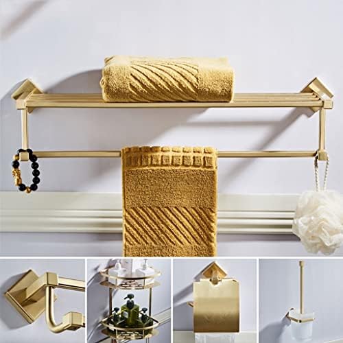 LeGDOr Nordic Light Luxury Brushed Gold Towel Rack Set 1