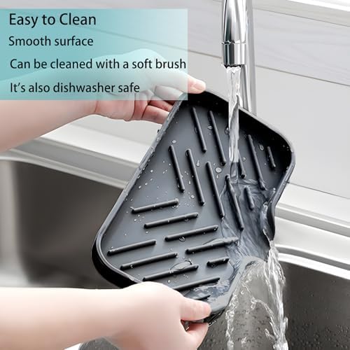NIXNEHC Silicone Soap Dish with Drain and Non-Slip Grid