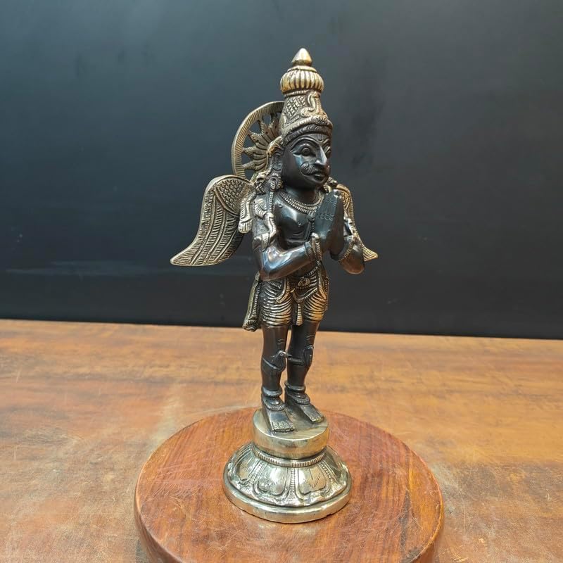 Statuestudio Standing Garuda Brass Idol 12 Inch