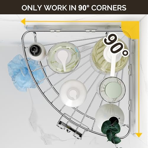 Orimade 2 Pack Corner Shower Caddy with Hooks