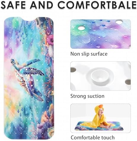 Culudea Purple Sea Turtle Bath Mat 40X16 Inch