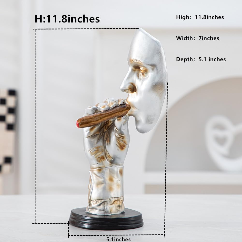 Anding Abstract Art Sculpture Silver Thinker Statue