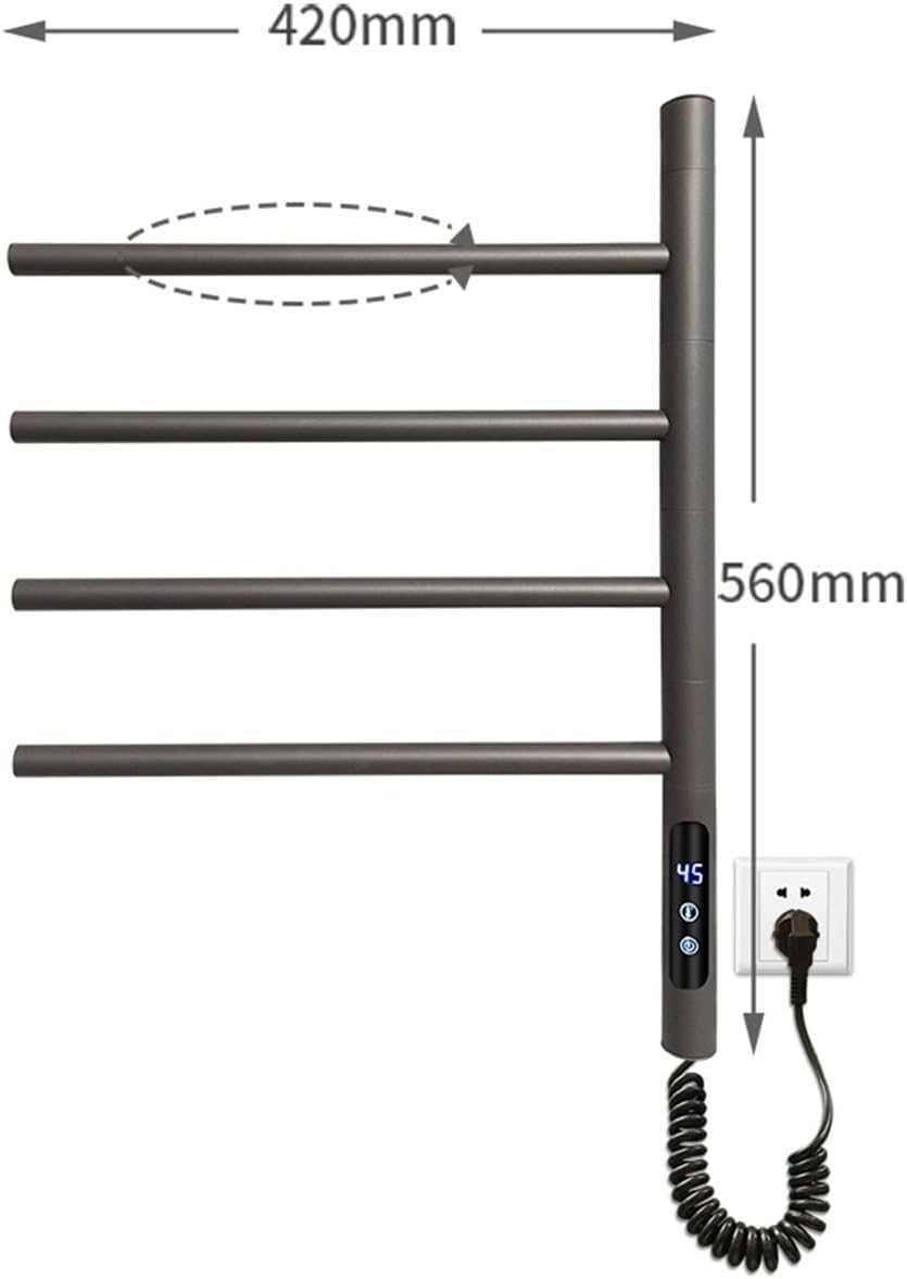 GLigeT 4-Bar Stainless Steel Electric Towel Holder