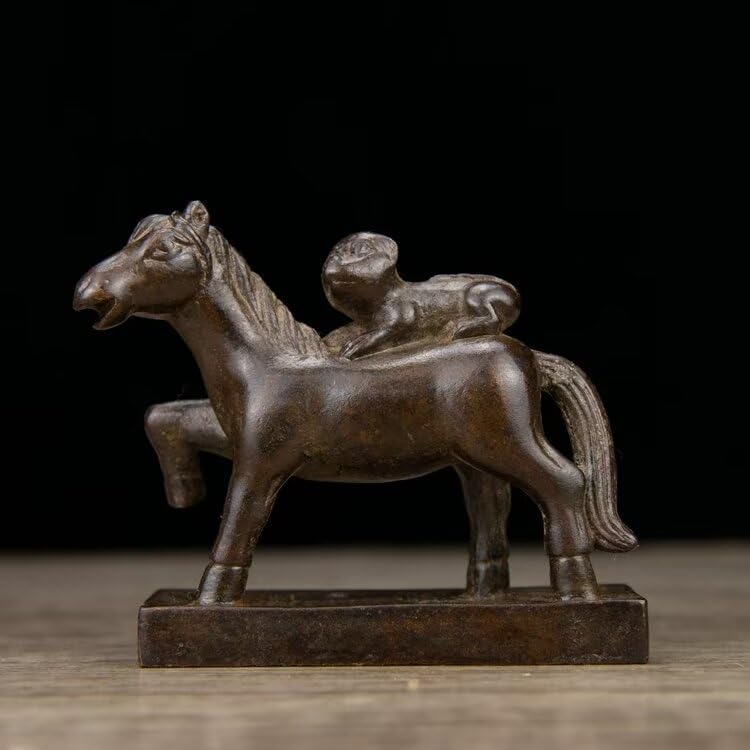 Chinese Elegant Brass Horse Feng Shui Decor Statue 1