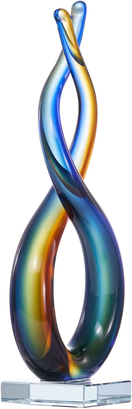 Luxury Lane 145 Inch Tall Wave Sommerso Glass Sculpture