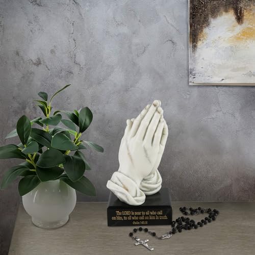 Praying Hands Statue 8inch Marble Finish Religious Sculpture