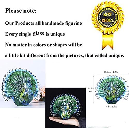 Crystalsuncatcher Peacock Art Glass Table Top Sculpture