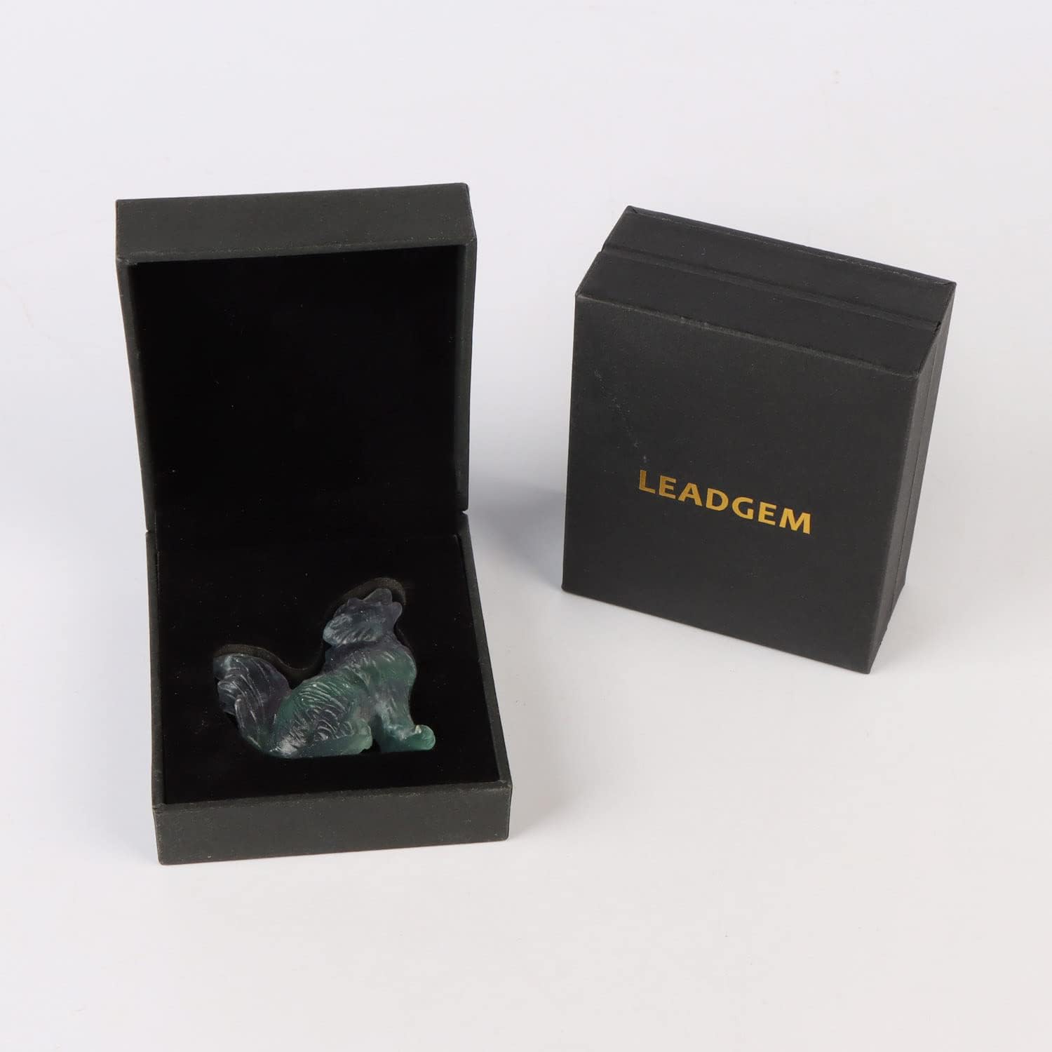 2 Crystal Wolf Statue Healing Decor with Gift Box