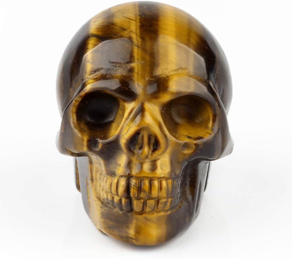 YWG Stone 50mm Yellow Tiger Eye Skull Figurine