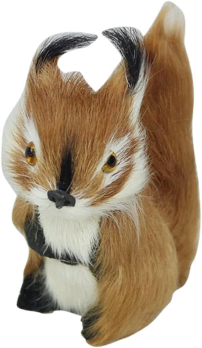 Cute Desk Statue - Plush Squirrel Home Decor Figurine
