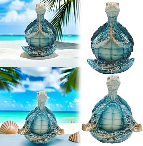 Nudsfuii Sea Turtle Yoga Statue Home Decor