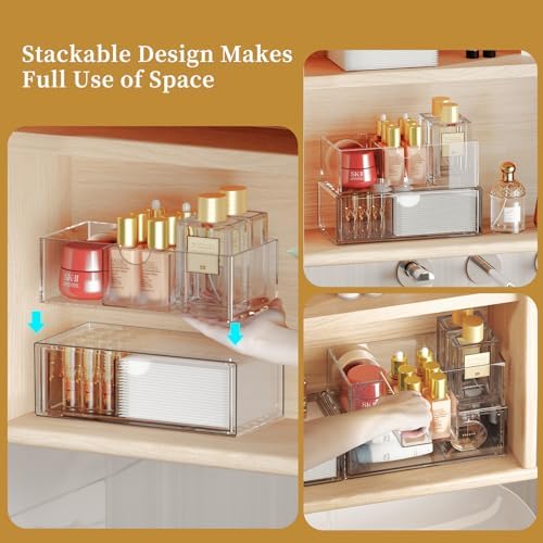 EAROND 2 Tier Medicine Cabinet Organizer with Removable Dividers