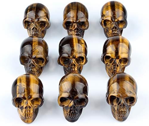 YWG Stone 50mm Yellow Tiger Eye Skull Figurine