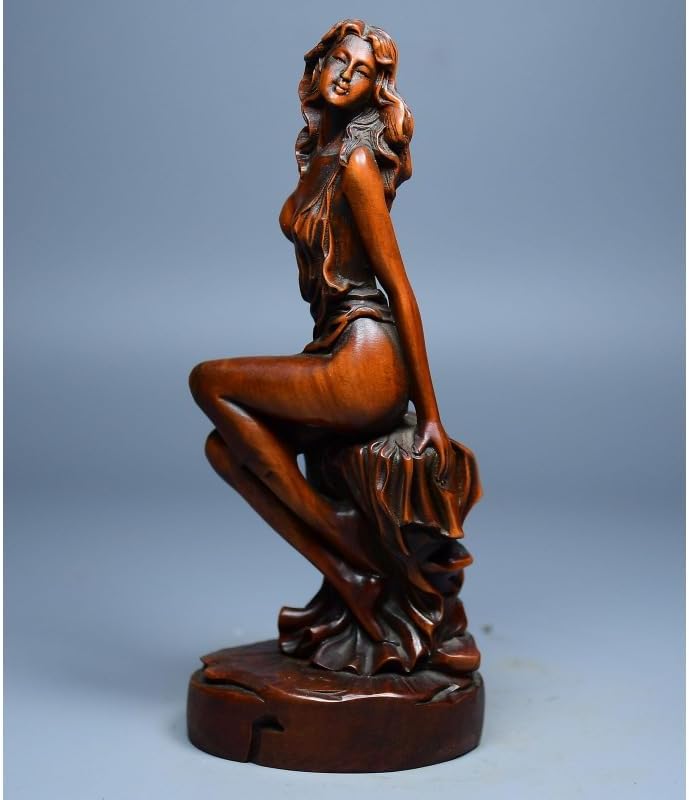LimpaC Collection Boxwood Meditating Woman Statue