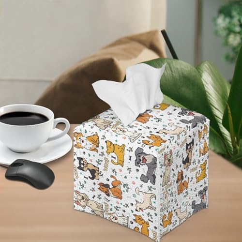 AFPANQZ Funny Cartoon Dogs Tissue Box Holder
